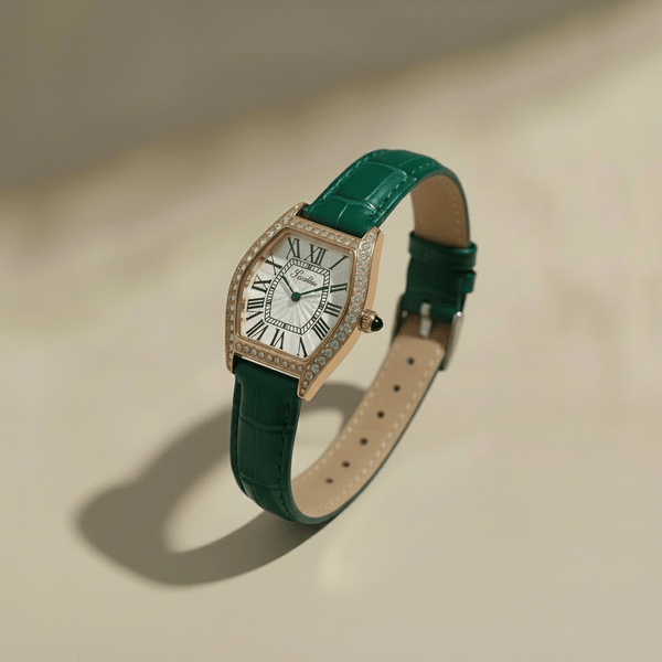 Green Leather Watch | The Sovereign | Women display picture 3